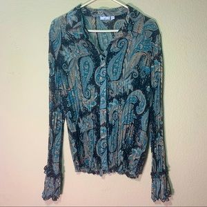 Apt. 9 Long Sleeve Ruffle Blouse